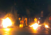 Puerto Cabello | Vecinos de Santa Cruz quemaron cauchos en protesta por mega apagón