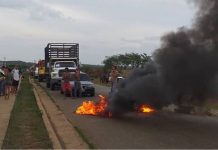 Vecinos de Onoto cerraron carretera nacional para exigir reactivación de la electricidad